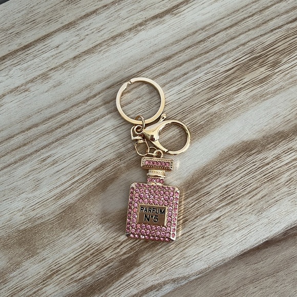 Rose Gold Bag Charm Keychain - Picture 3 of 3